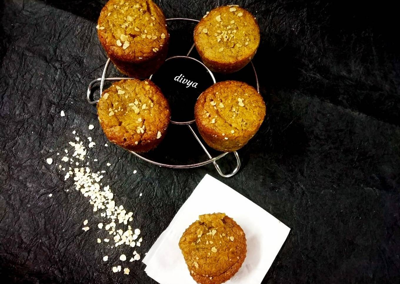 Oats banana tea cup muffins