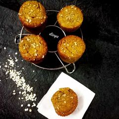 Oats banana tea cup muffins A picture of Oats banana tea cup muffins.