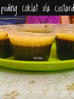 Foto resep Puding Coklat dengan Vla Custard