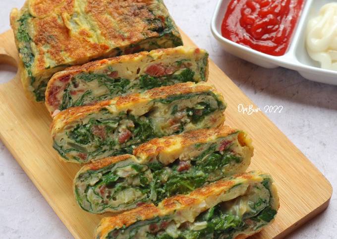 Resep Omelete Bayam Kornet Oleh Opibun Cookpad