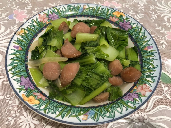 Langkah Mudah untuk Membuat Resep Ca Sawi Sendok Sosis yang Lezat