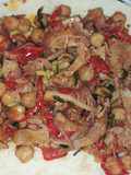 Trippa con peperono rosso, cipolla, pomidoro, aglio,ceci, prezz