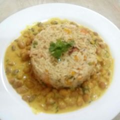 Vegetable rice with coconut beans A picture of Vegetable rice with coconut beans.