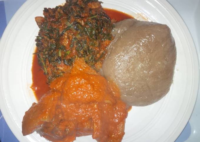 Amala with stewed vegetable Recipe by Miss Sally - Cookpad