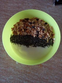 A picture of A bowl of granola.