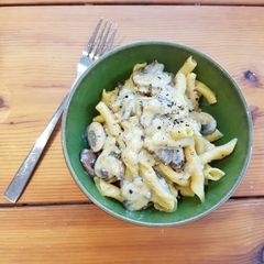 Mushroom, garlic and fennel pasta A picture of Mushroom, garlic and fennel pasta.