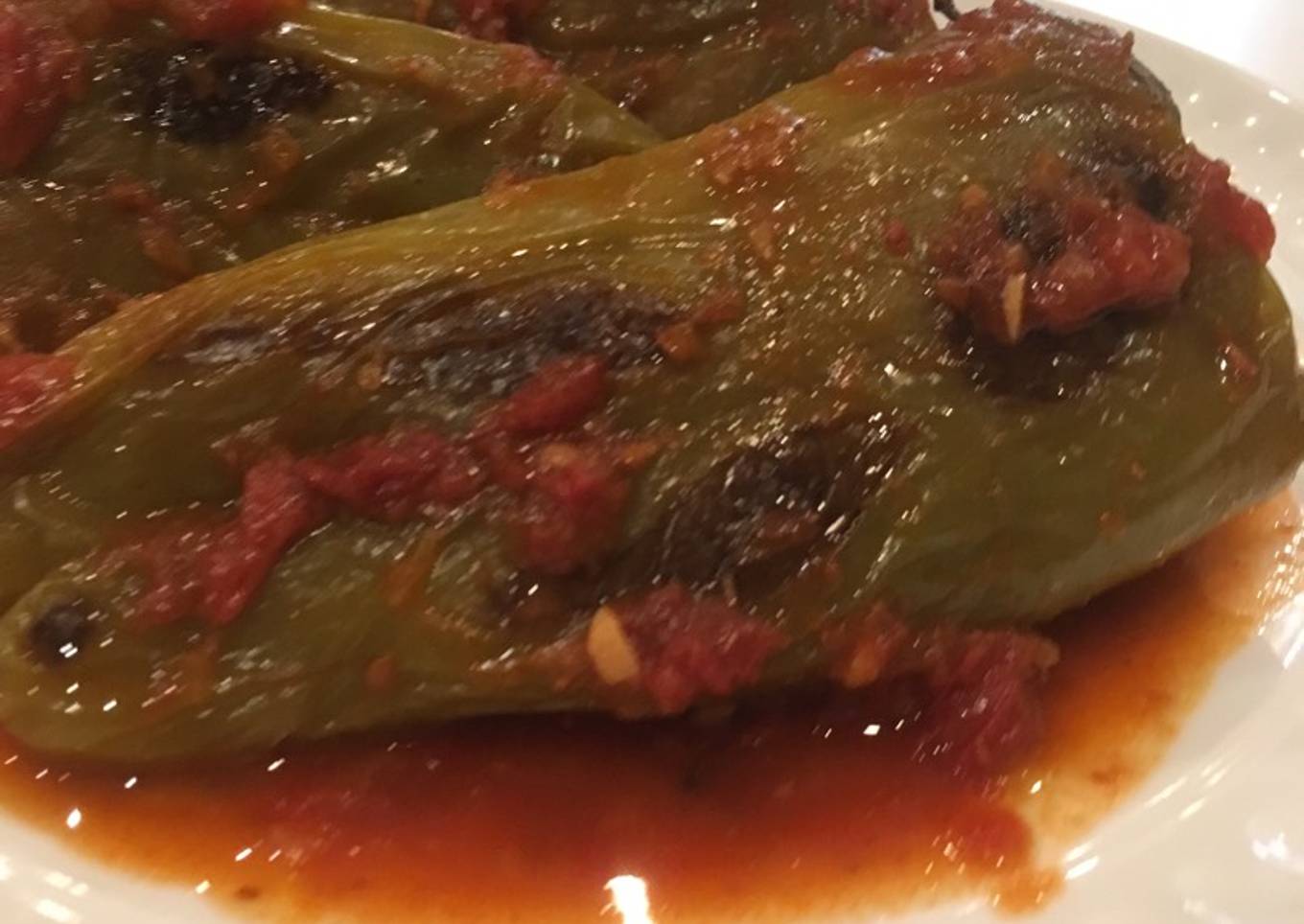 Ají relleno de carne y quinoa