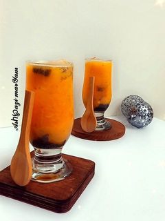 عکسی از دستور شربت هلو با تخم شربتی🍑
