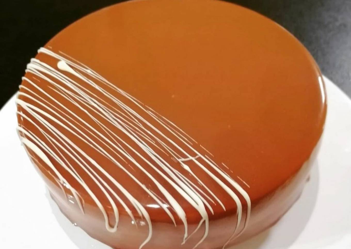 Entremet caramel mousse vanille insert poire crémeux caramel