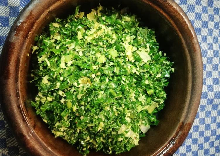 Easiest Way to Prepare Appetizing Leafy Kale (Kale leaf mallum)