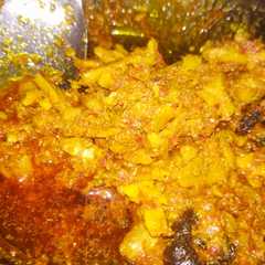 A picture of Teri basah masak padang (goreng lambo).