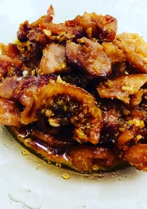 Hình của món Má heo xào xã ớt.