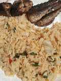 Jollof rice with moringa garau garau