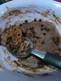 Mini tortita de chocolate y avena en microondas