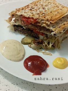 عکسی از دستور همبرگر لقمه