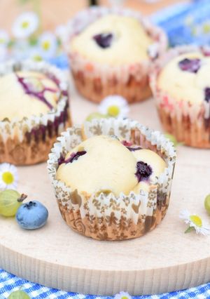 Zdjęcie przepisu Muffinki borówkowo - agrestowe.