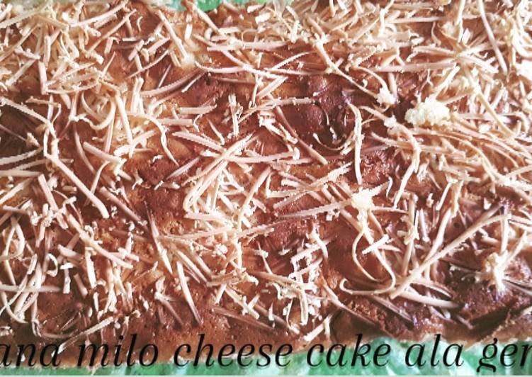 Resep Banana milo cheese cake tanpa/no mixer yang Enak