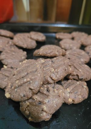 Foto resep Almond dark choco cookies premium