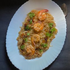 A picture of One pot Prawn Biryani Karwar style.