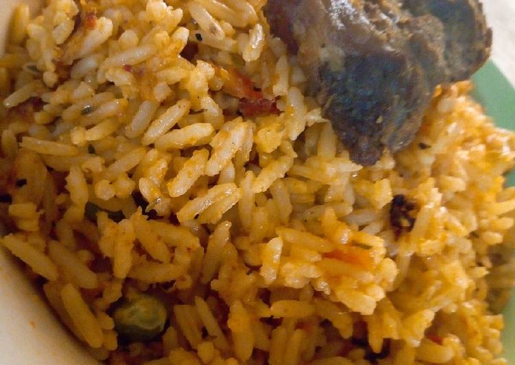 Eat Better Jellof rice and fried beef