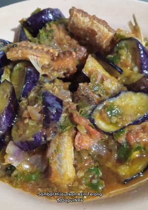 Foto resep Sambal Hijau Ikan Asin Terong