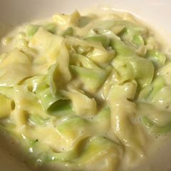 A picture of Zucchini Ribbons and Cheese-very low carb.
