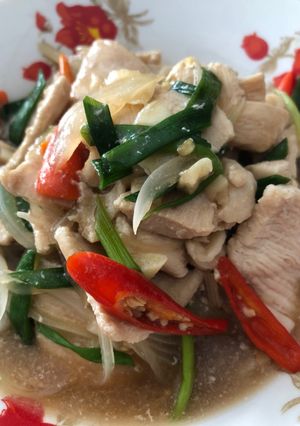 รูปของ อกไก่ผัดพริก แบบคลีน (ไม่ใส่น้ำมัน)