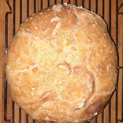 A picture of Black Iron Dutch Oven Bread.