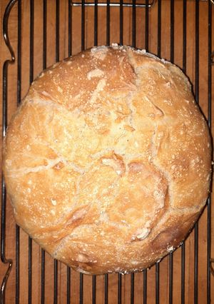A picture of Black Iron Dutch Oven Bread.