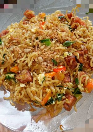 Foto resep Indomie goreng kornet ayam