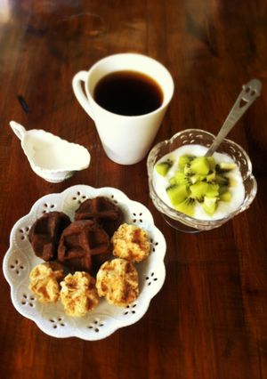 10分鐘小鬆餅變身記-巧克力與豆泥燕麥 的食譜成品照片