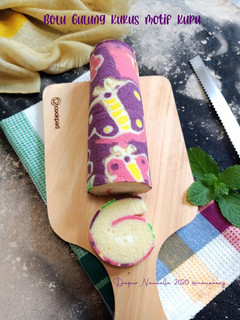 Foto resep Bolu Gulung Kukus Motif Kupu
