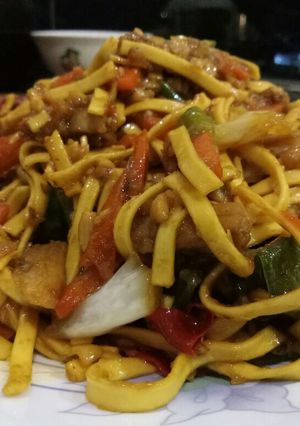 Foto resep Oseng mie pedas