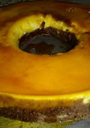 Una foto de Chocoflan