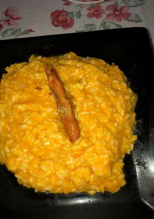 Una foto de Risotto cremoso de calabaza 😋
