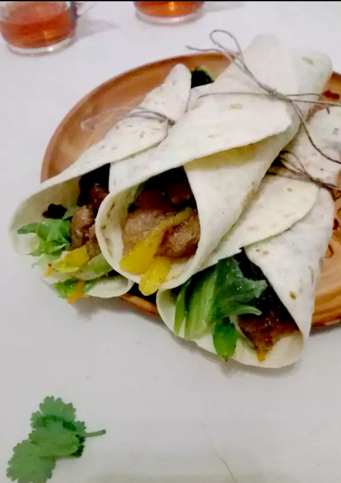 Una foto de Fajitas de cordero con chutney