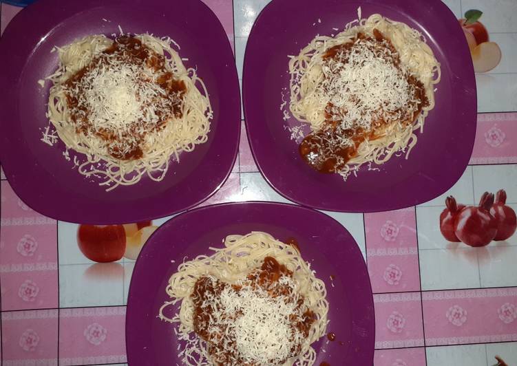 Steps to Prepare Spring Spaghetti saus barbeque instant

