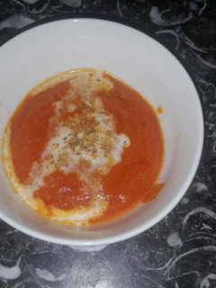 A picture of Carrot tomato soup.