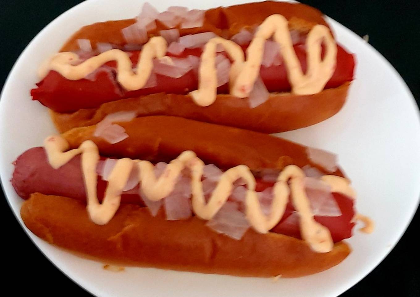 My Filling Hot Dogs with Onion and Brioche Bun