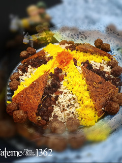عکسی از دستور عدس پلو با گوشت قلقلی