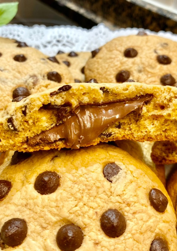 Una foto de Cookies rellenas de Nutella, “sin gluten”