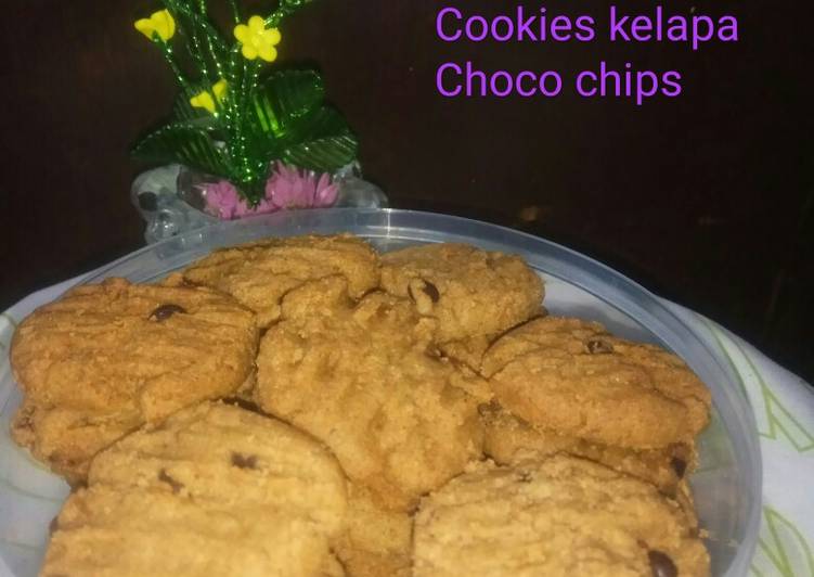 Cookies kelapa choco chips 🍹☕Alla Mm Anna 😘