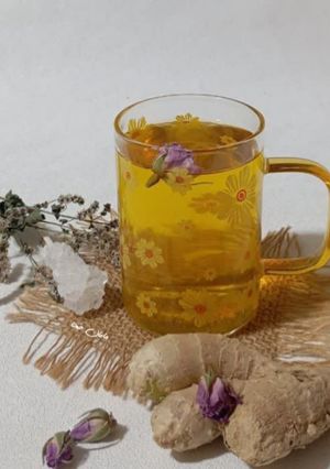 عکسی از دستور دمنوش زنجبیل و گل محمدی