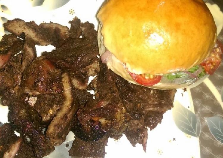Easiest Way to Prepare Super Quick Homemade My home made burger with suya