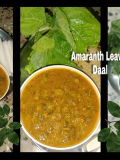 A picture of Amaranth leaves dal.