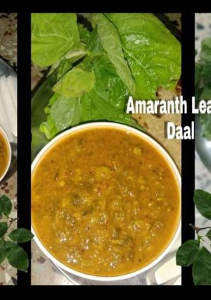 A picture of Amaranth leaves dal.