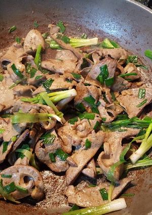 Hình của món Gan lợn xào.