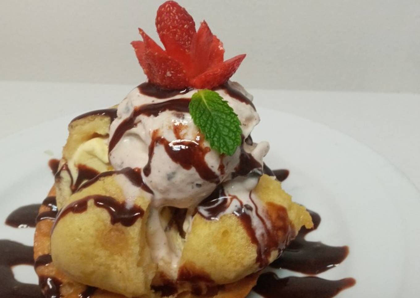 Helado de Gansito en mezcla de tempura