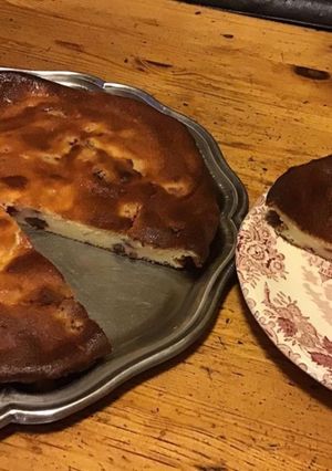 Une photo de Gâteau au fromage blanc framboises et raisins