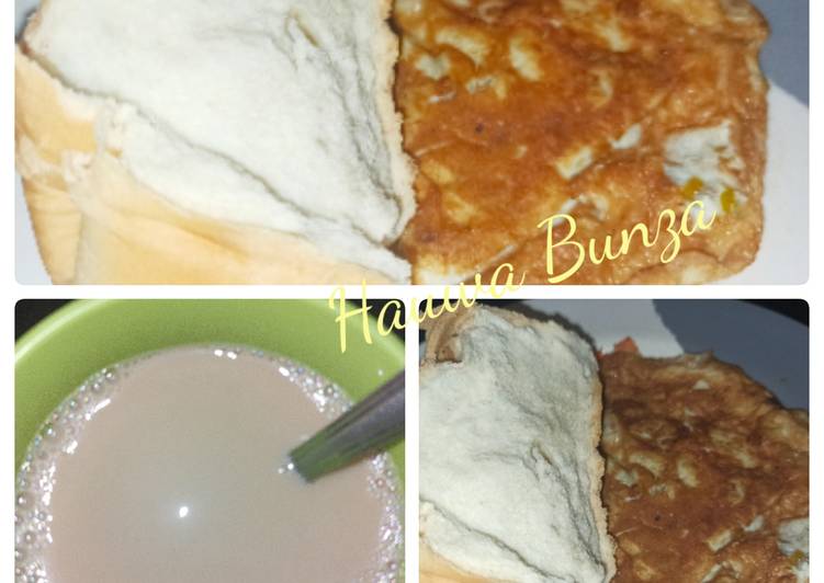 Recipe of Homemade Cloves tea,spicy omellete and bread